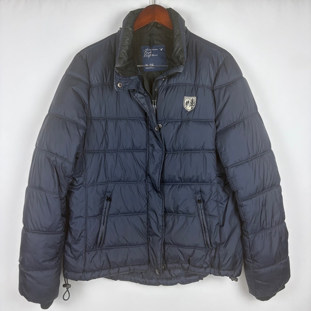 American Eagle Puffer Jacket Quilted Zip‎ Up